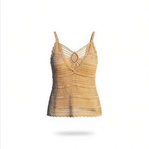 Say What? Crochet tank top in Tan